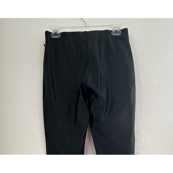 Mango Womens Leather Effect Pants M Straight Leg Front Slit Goth Grunge *READ - Picture 9 of 16